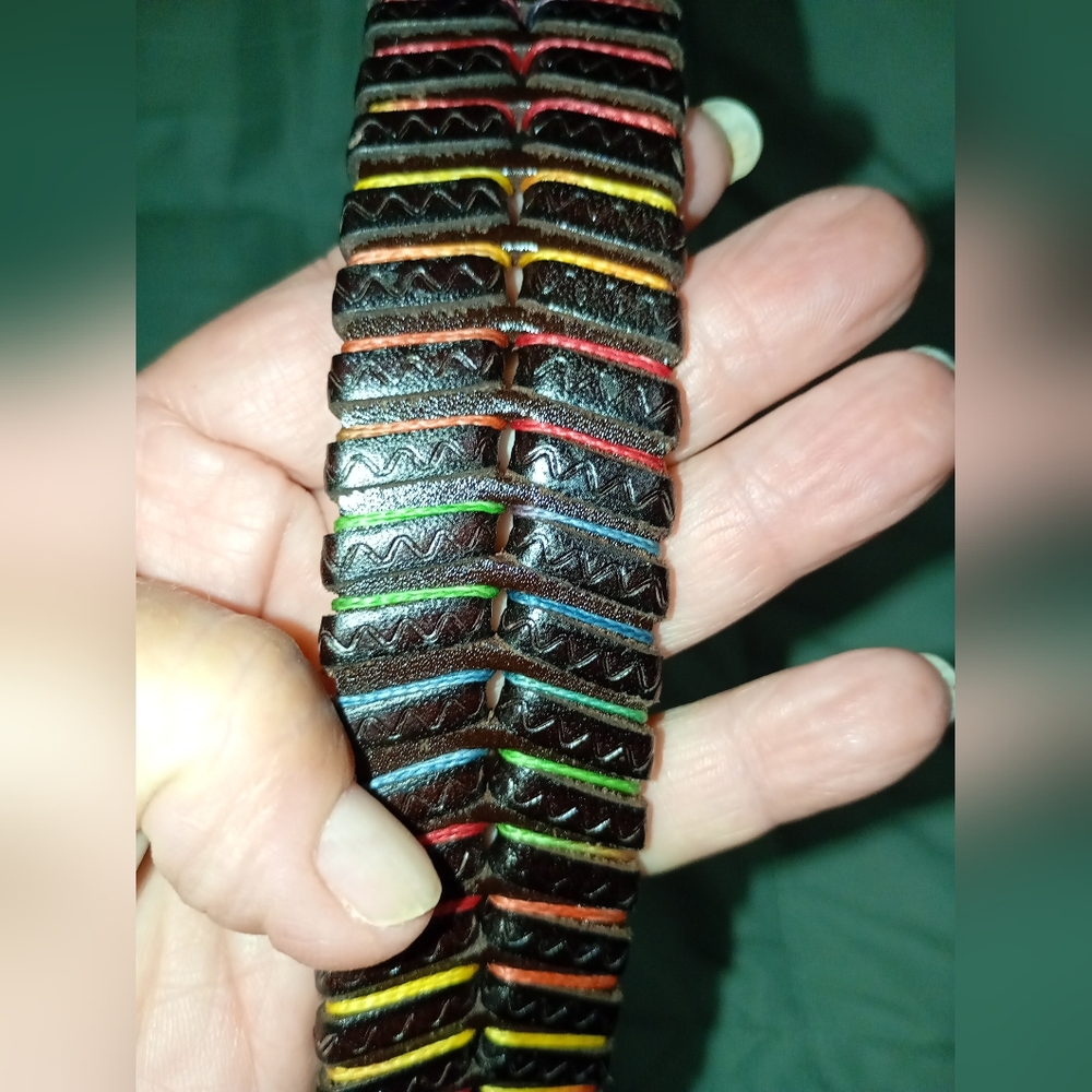 Multicolor Braided Belt with Silver Buckle